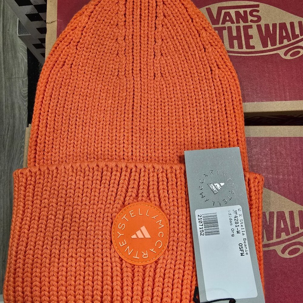 adidas X Stella McCartney Beanie Hat Orange JF4281 Women's NEW